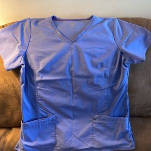 Women’s Healing Hands Scrub Top in Ceil Blue. Worn once then scrub color changed